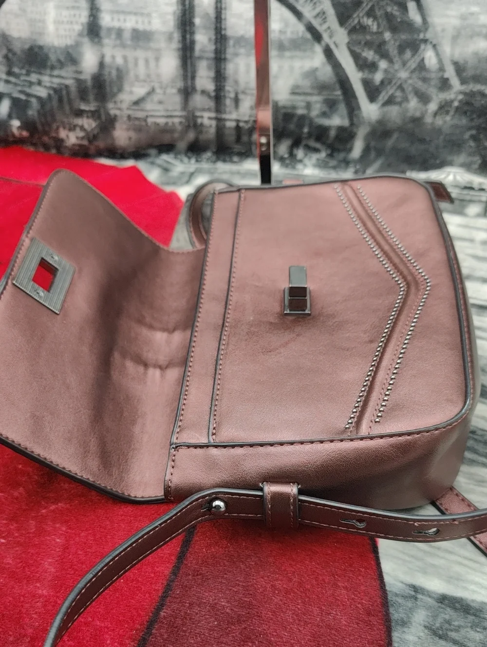 Inc International Concepts Marney Metallic Madeira Faux Leather Bag